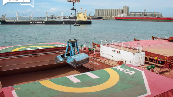 ميناء دمياط يستقبل 63750 طن من البضائع العامة متضمنة الذرة الصفراء ورؤوس الماشية